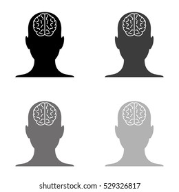 human head  - black vector icon