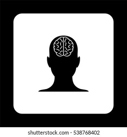 human head  - black vector icon