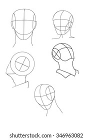 Human Head Blank Sketch Stock Vector (Royalty Free) 346963082 ...