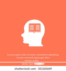 Human head book. Education, learning and knowledge concept.