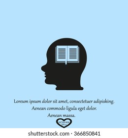 Human head book. Education, learning and knowledge concept.