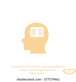 Human head book. Education, learning and knowledge concept.