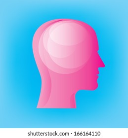 Human head with brain concepts, vector illustration
