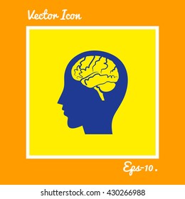 Human head & Brain Icon. Eps-10.