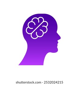 Human head with brain icon mind internal structure neurology antonym organ medical health care concept vector illustration isolated  