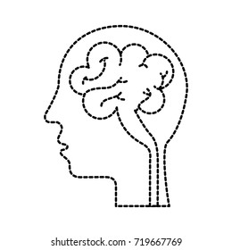 human head and brain icon mind concept