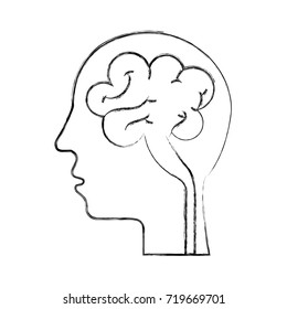 human head and brain icon mind concept