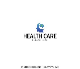 Human head with brain icon. symbolizing mindfulness, eco-consciousness, mental health, and connection with nature. Perfect for health, wellness, and environmental awareness projects