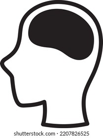 A human head brain icon vector image.