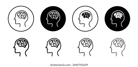 Cabeza humana con el Vector del ícono cerebral colección para el Web