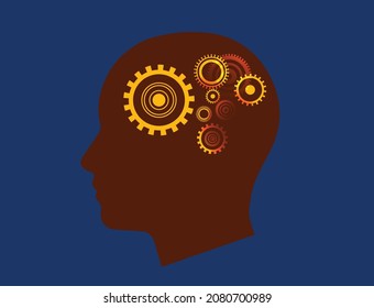 human head and brain icons vector illustration