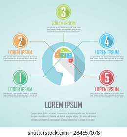 Human head and brain infographic design template, VECTOR, EPS10