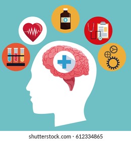 human head brain medicine symbol concept