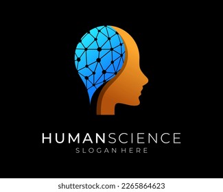 Human Head Brain Mind Neurology Science Intelligence Synapse Neuron Innovation Vector Logo Design