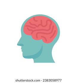 Human head with brain. Neurology. Vector illustration