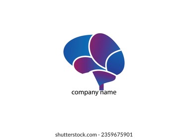 Human head brain silhouette thin  logo or icon design template