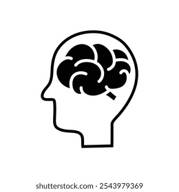 human head with brain vector icon