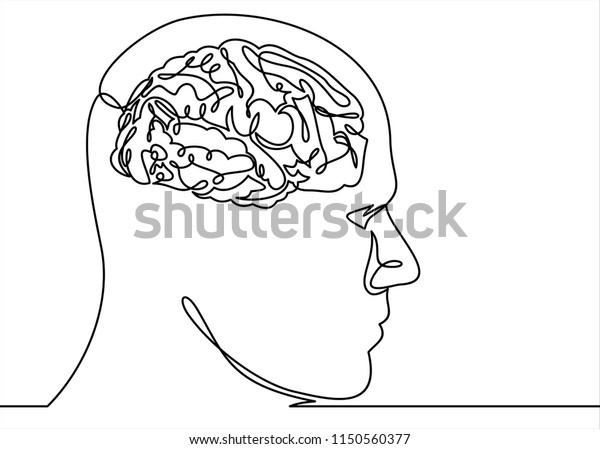 Zeichnen Von Kopf Und Hirn Stock Vektorgrafik Lizenzfrei