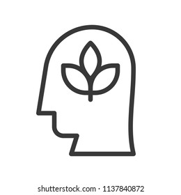 Human head and branch leaves, save natural concept