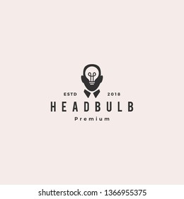 Human Head Bulb Lamp Idea Think Logo Vector Icon Illustration