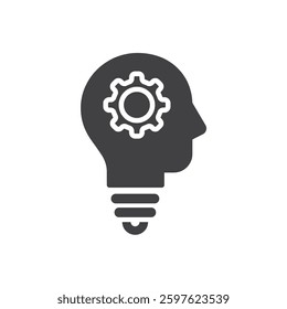 Human head bulb, lamp, logo, vector, idea, smart icon. 
