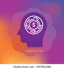 human head Business solution icon -Illustration