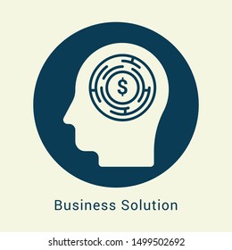 human head Business solution icon -Illustration