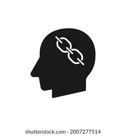 Human head with chain sign vector illustration