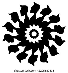 Human head circle tattoo vector design suitable for stickers, logos, and others