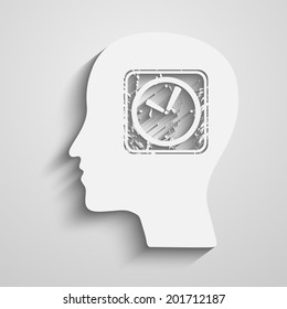 Human Head with a clock icon