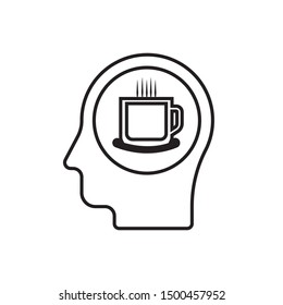 human head Coffee time icon concept - Illustration