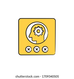 human head and cogwheel for artificial intelligence concept