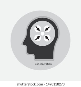 human head Concentration icon concept - Illustration
