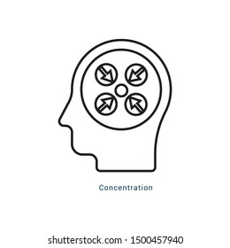 human head Concentration icon concept - Illustration