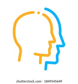 human head copy silhouette icon vector. human head copy silhouette sign. color symbol illustration