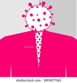 Human head corona vector icon.