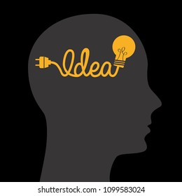 Human head creating a new idea. Creative Idea