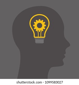 Human head creating a new idea. Creative Idea