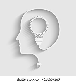 Human head creating a new idea. Creative Idea. vector.