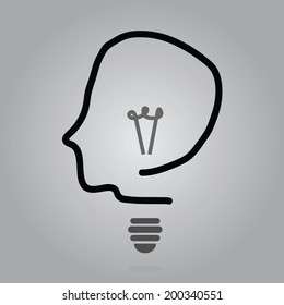 Human head creating a new idea. Creative Idea. vector.
