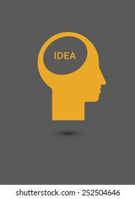 La cabeza humana crea una nueva idea. Idea Creativa. ilustración vectorial