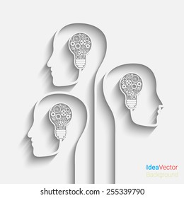 Human head creating a new idea. Eps10 vector for your design