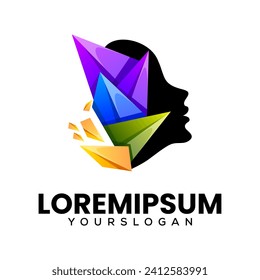 human head creative icon logo design 