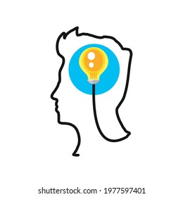 human head creativity brain bulb