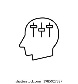 Cabeza humana con ilustración vectorial de silueta de signo de personalización
