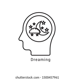 human head Dreaming icon concept - Illustration