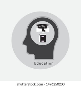 human head Education icon concept - Illustration