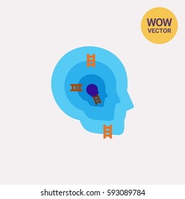 Human head with ego structure icon