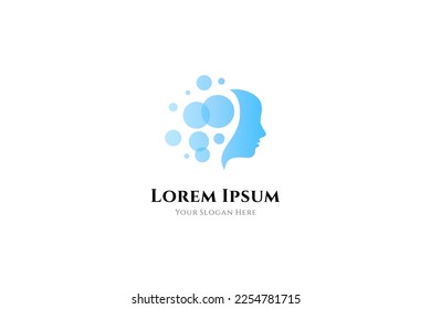 human head face logo, creative brain man. Health, business, and other design illustrations