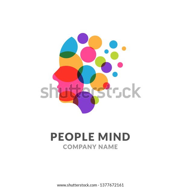 Human head face logo,\
creative brain man. Digital profile face innovation intelligence\
mind design logo.